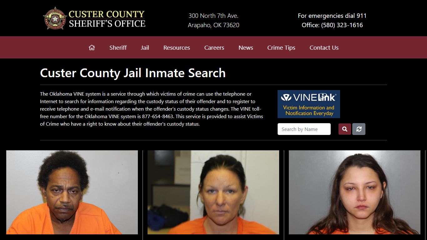 Inmate Search - Custer County Sheriff's Office